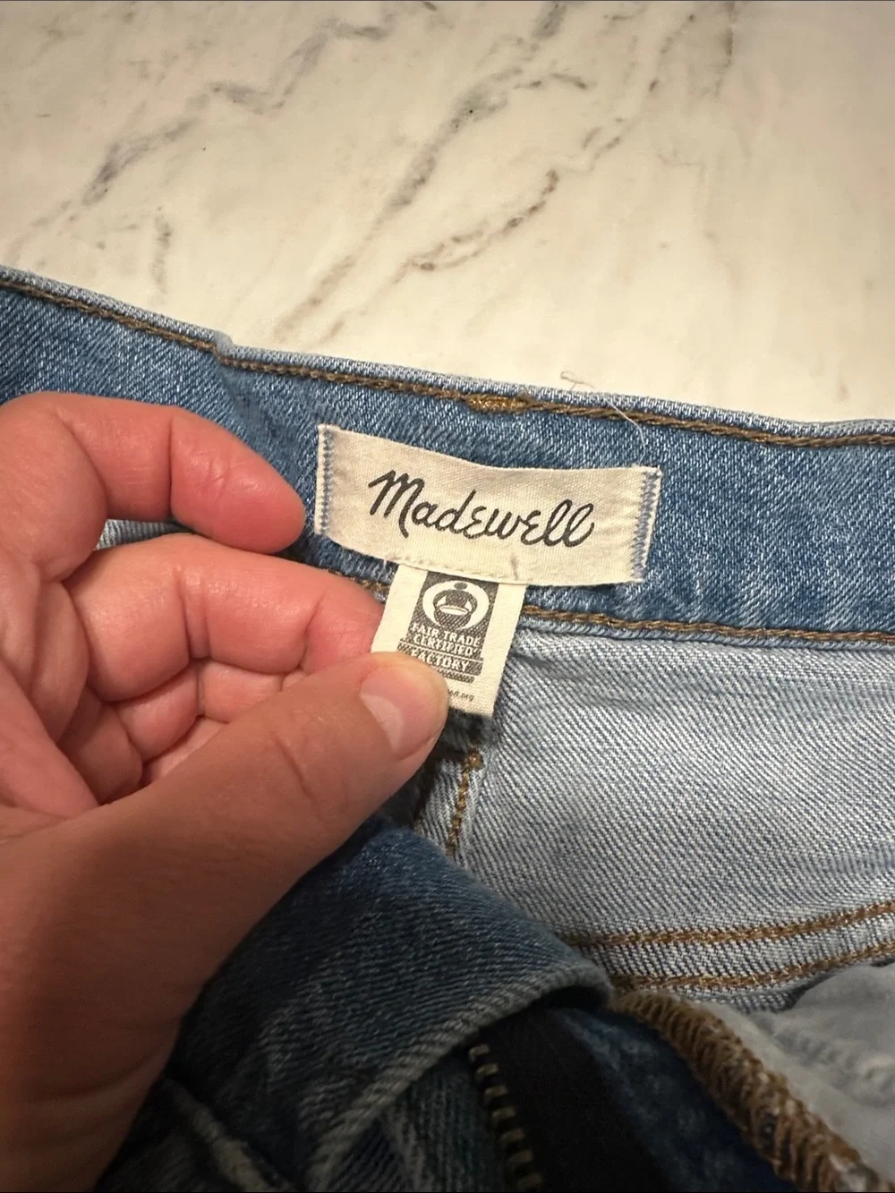 Madewell Light Wash Rolled Fray Hem Denim Shorts high rise denim shorts size 27